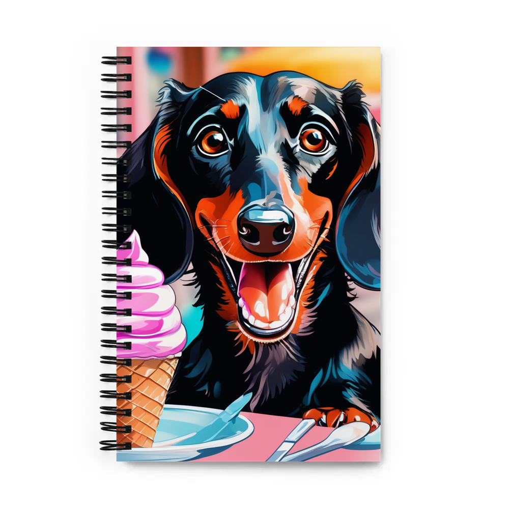 PugMug Custom Black Dachshund Spiral Notebook