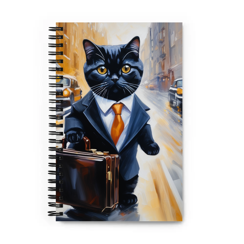 PugMug Custom Black Scottish Fold Cat Spiral Notebook