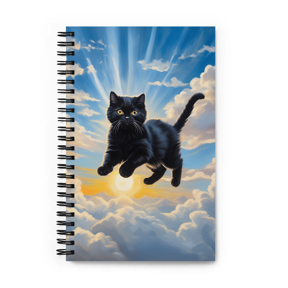 PugMug Custom Black Scottish Fold Cat Spiral Notebook