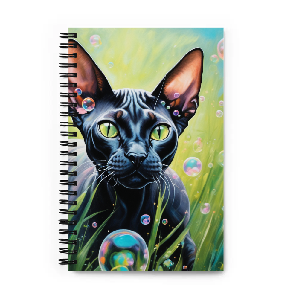 PugMug Custom Black Sphynx Cat Spiral Notebook