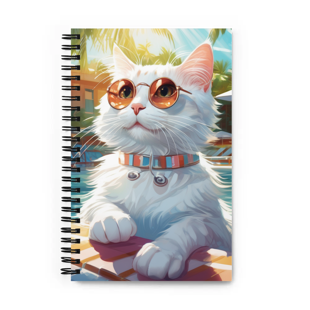 PugMug Custom White Companion Cat Spiral Notebook