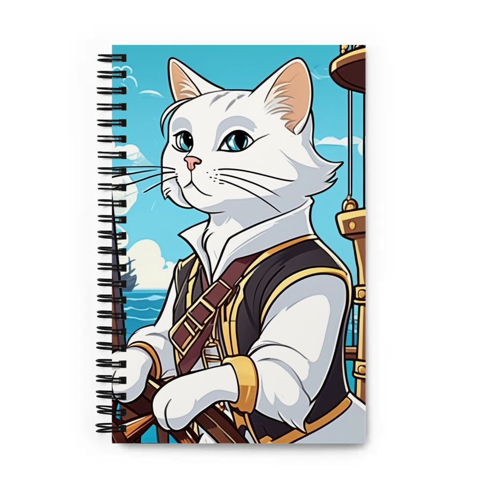 PugMug Custom White Companion Cat Spiral Notebook