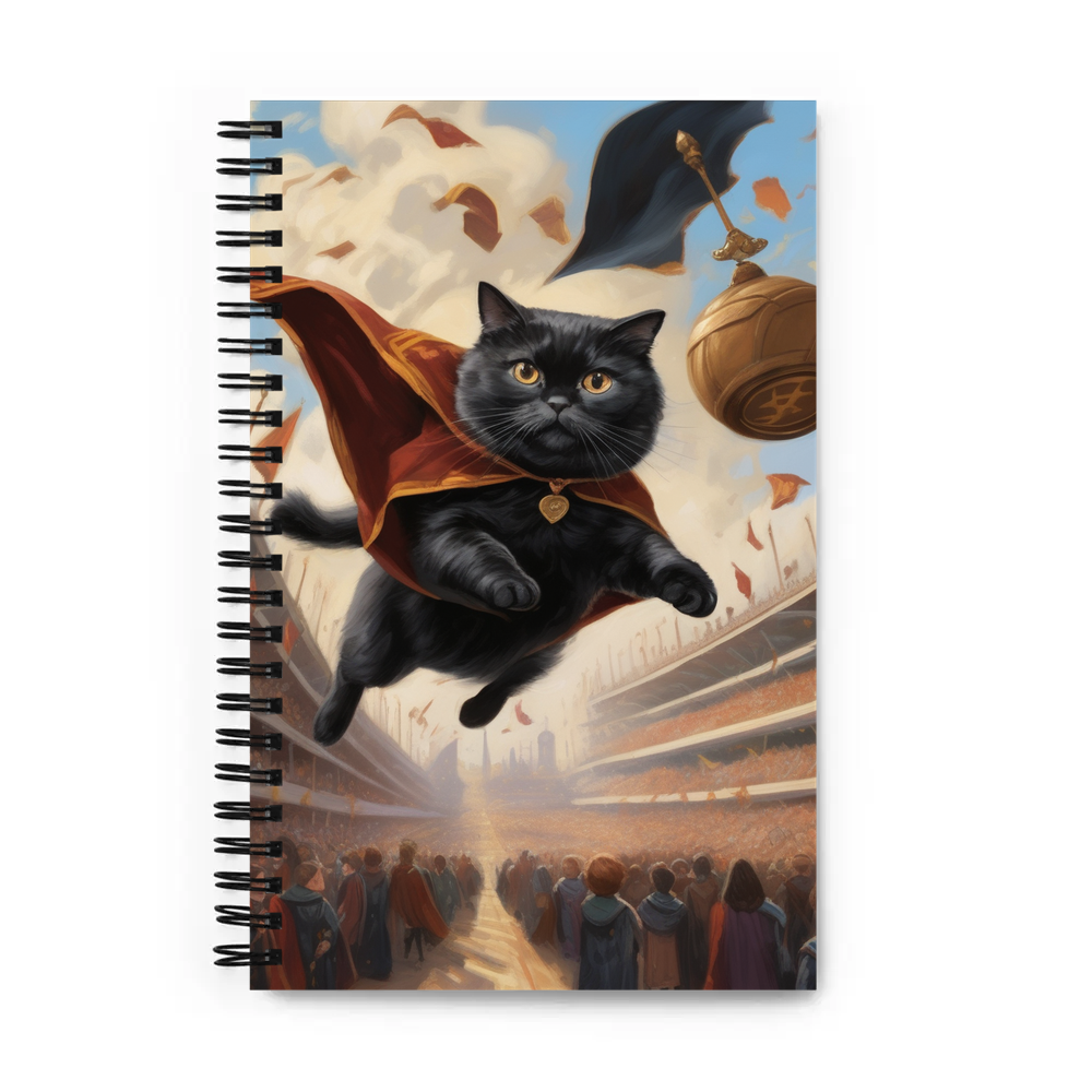 PugMug Custom Black Scottish Fold Cat Spiral Notebook