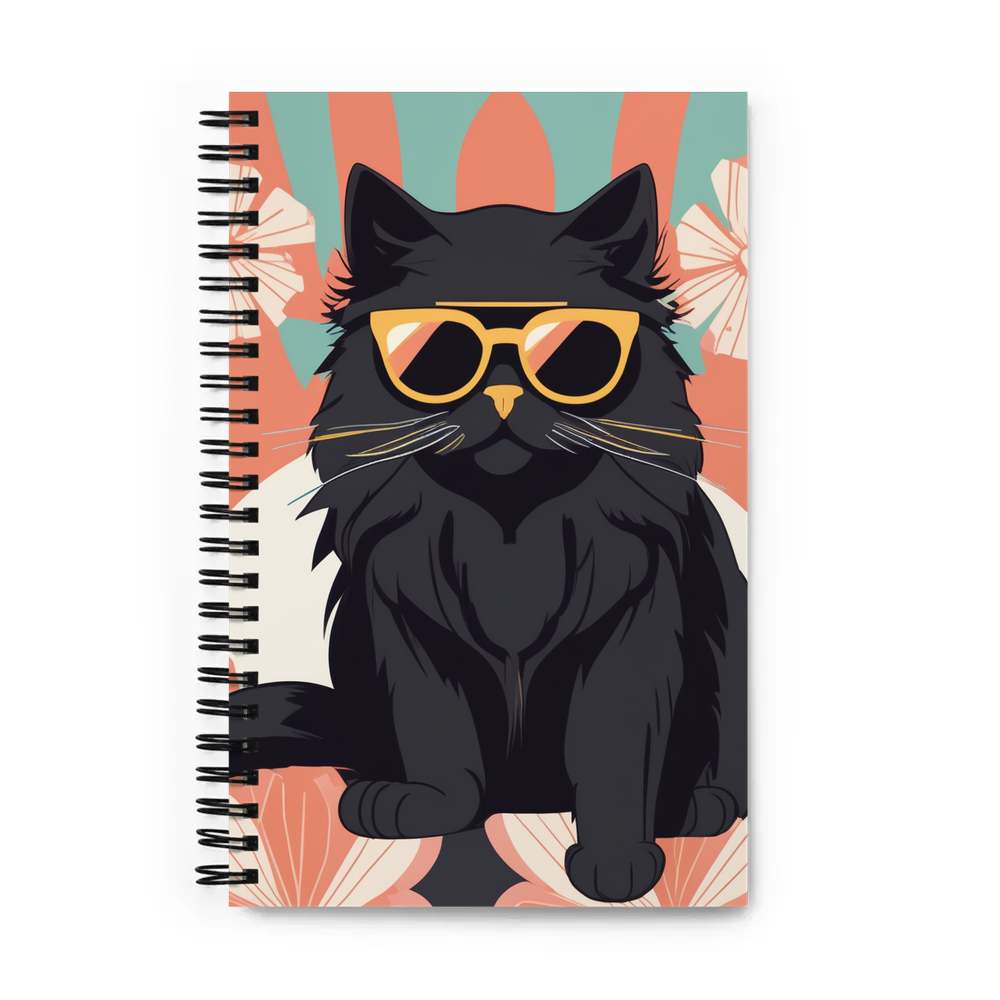 PugMug Custom Black Persian Cat Spiral Notebook