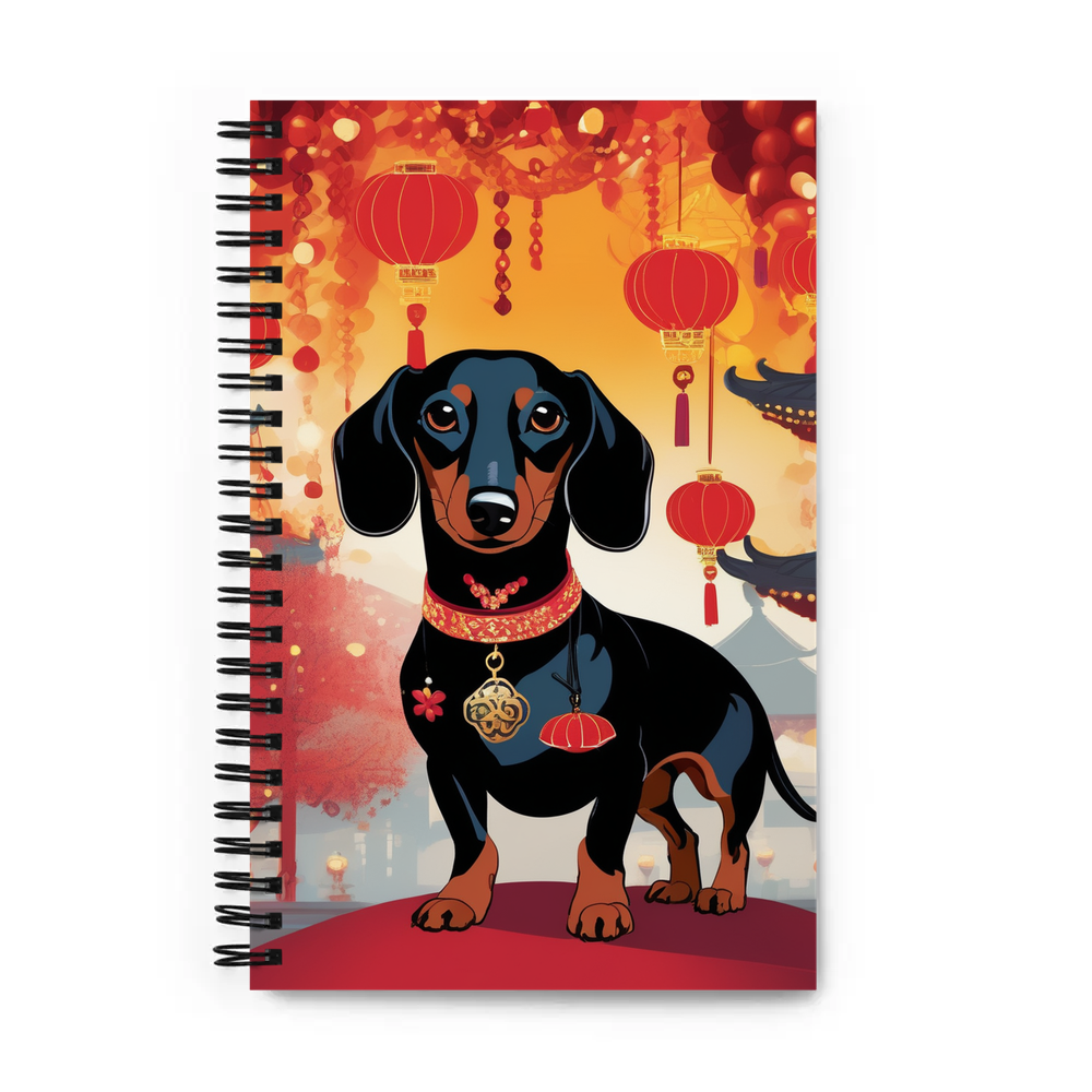 PugMug Custom Black Dachshund Spiral Notebook