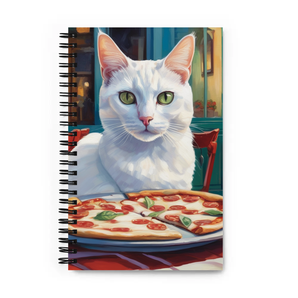 PugMug Custom White Companion Cat Spiral Notebook