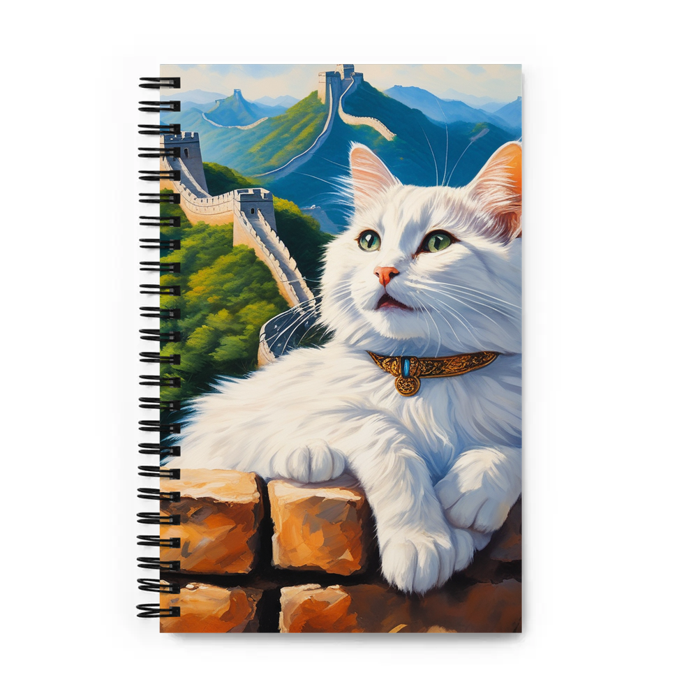 PugMug Custom White Companion Cat Spiral Notebook