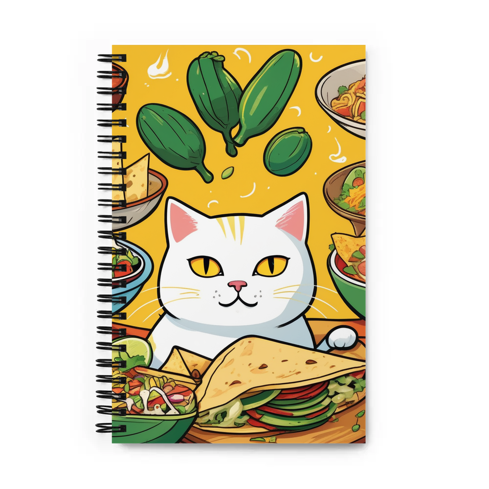 PugMug Custom White Companion Cat Spiral Notebook