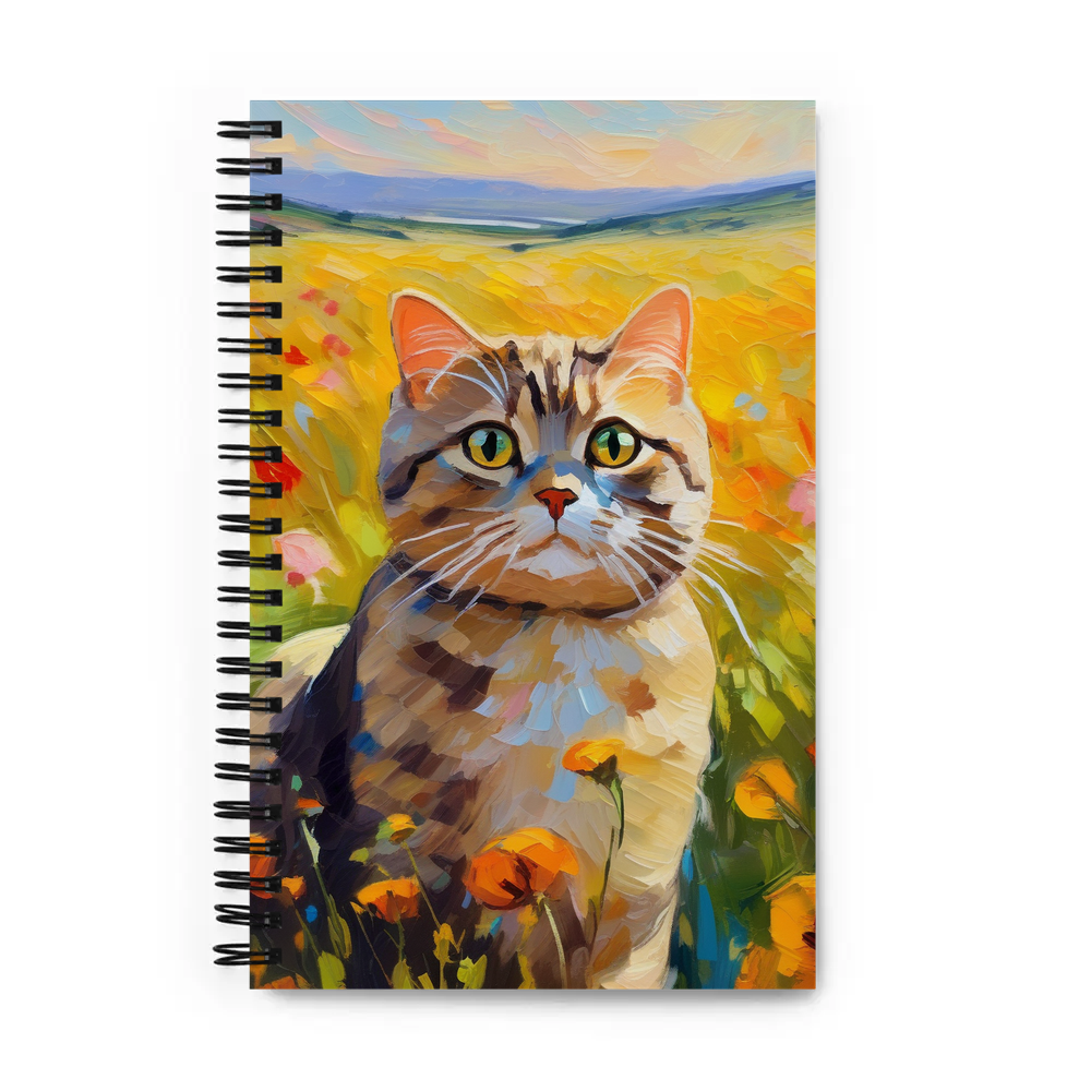 PugMug Custom Tabby Scottish Fold Cat Spiral Notebook