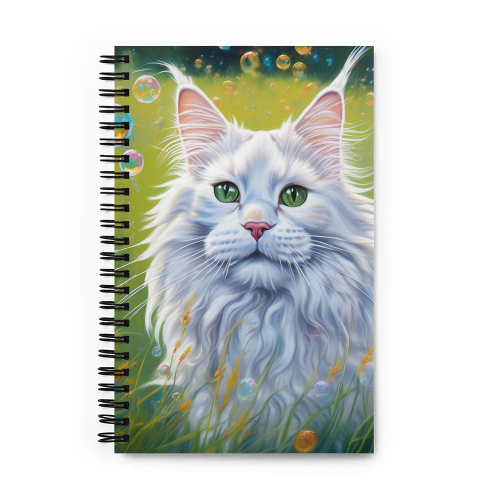 PugMug Custom White Maine Coon Cat Spiral Notebook