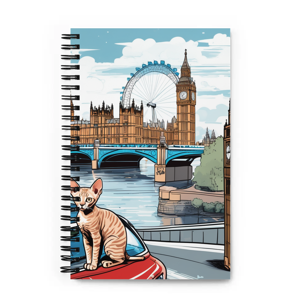 PugMug Custom Tabby Devon Rex Cat Spiral Notebook