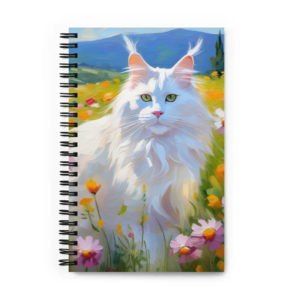 PugMug Custom White Maine Coon Cat Spiral Notebook