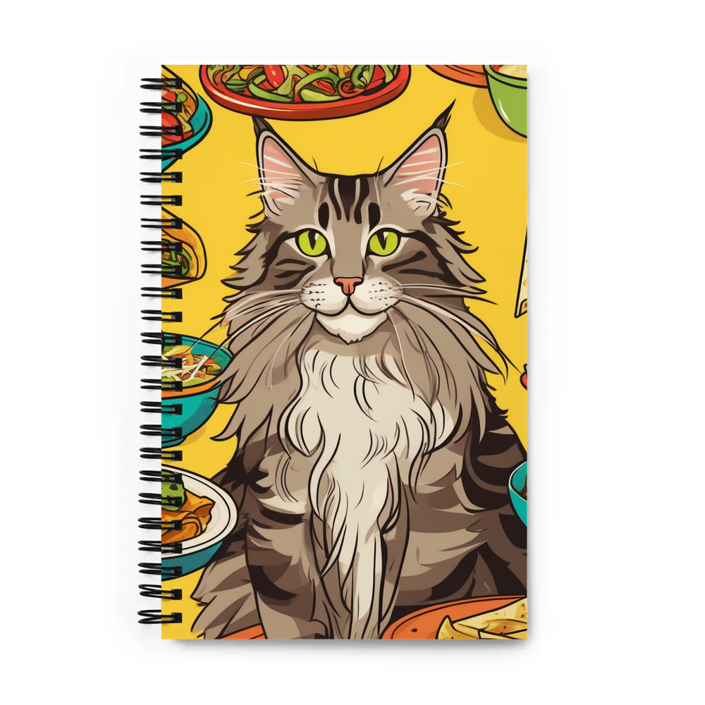PugMug Custom Tabby Maine Coon Cat Spiral Notebook
