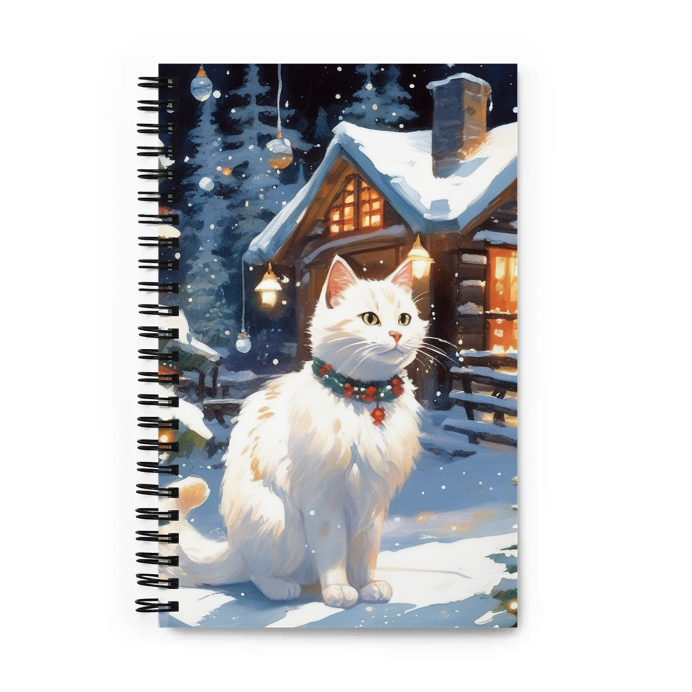 PugMug Custom White Companion Cat Spiral Notebook