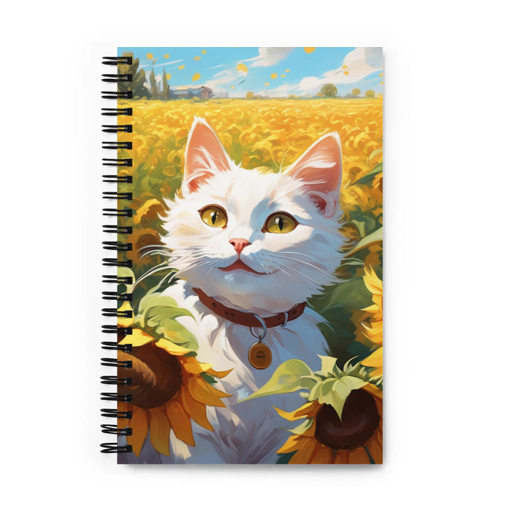 PugMug Custom White Companion Cat Spiral Notebook