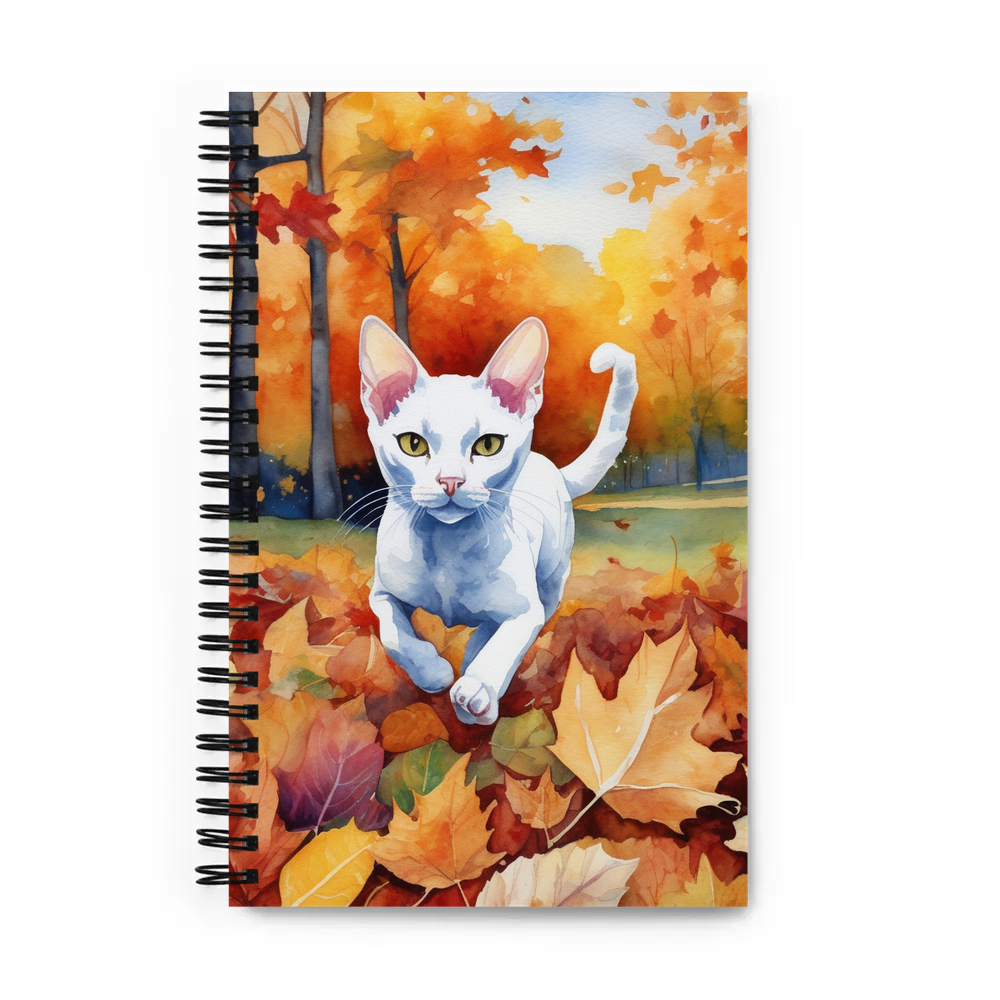 PugMug Custom White Devon Rex Cat Spiral Notebook