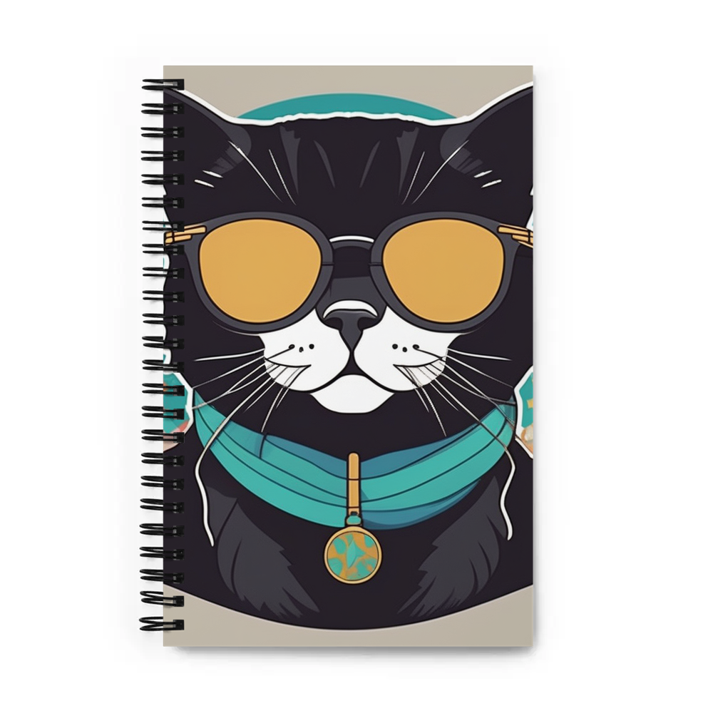 PugMug Custom Black Scottish Fold Cat Spiral Notebook