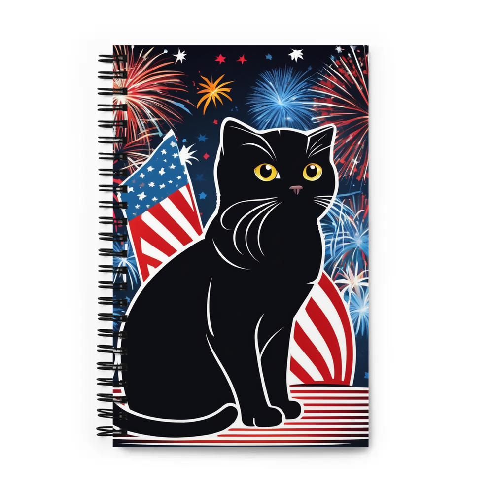 PugMug Custom Black Scottish Fold Cat Spiral Notebook