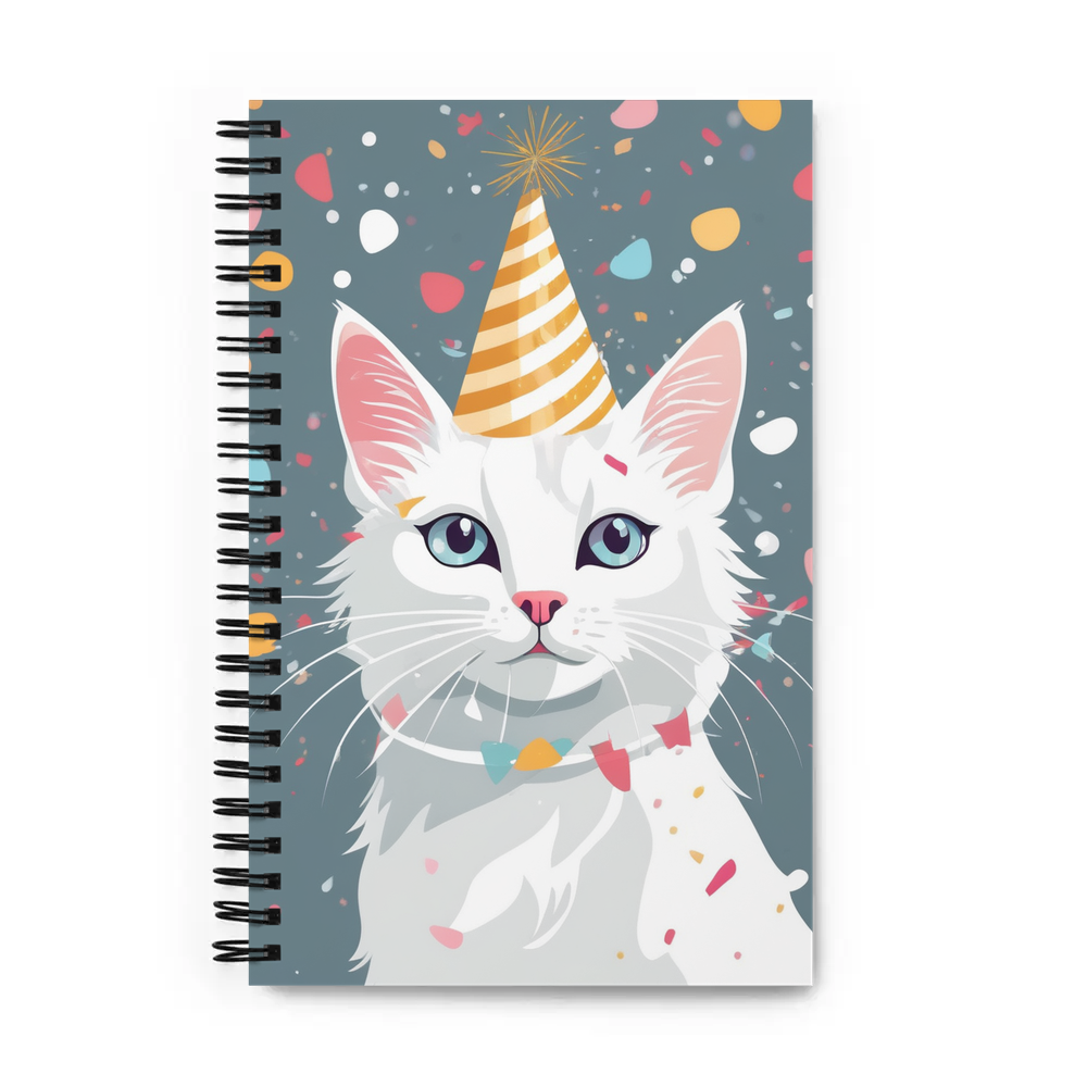 PugMug Custom White Companion Cat Spiral Notebook