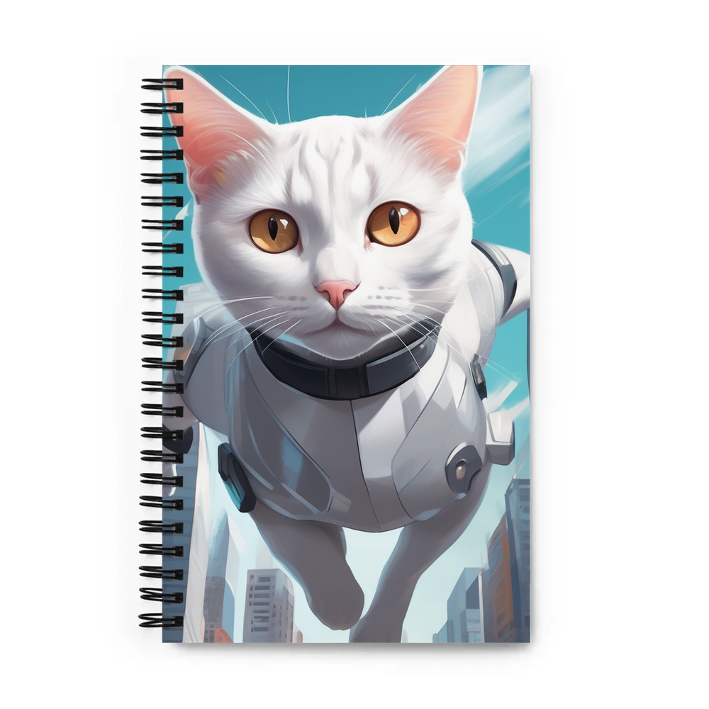PugMug Custom White Companion Cat Spiral Notebook