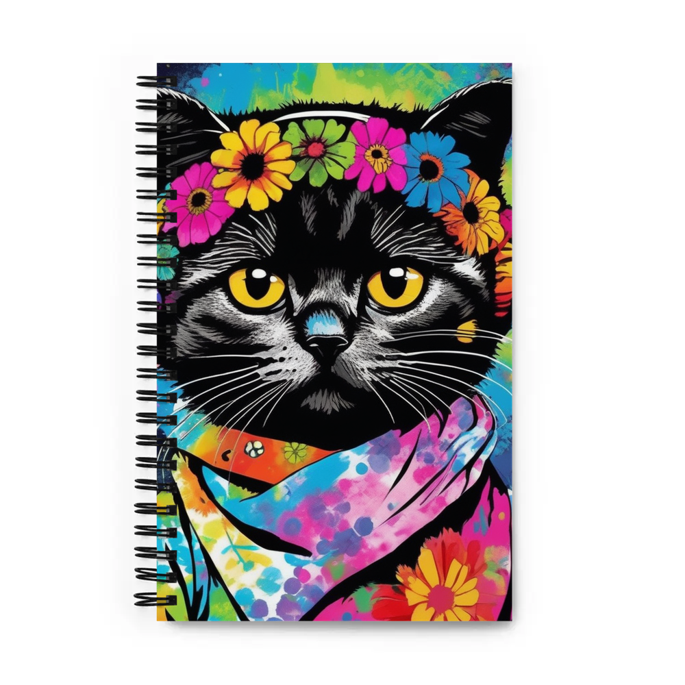PugMug Custom Black Scottish Fold Cat Spiral Notebook