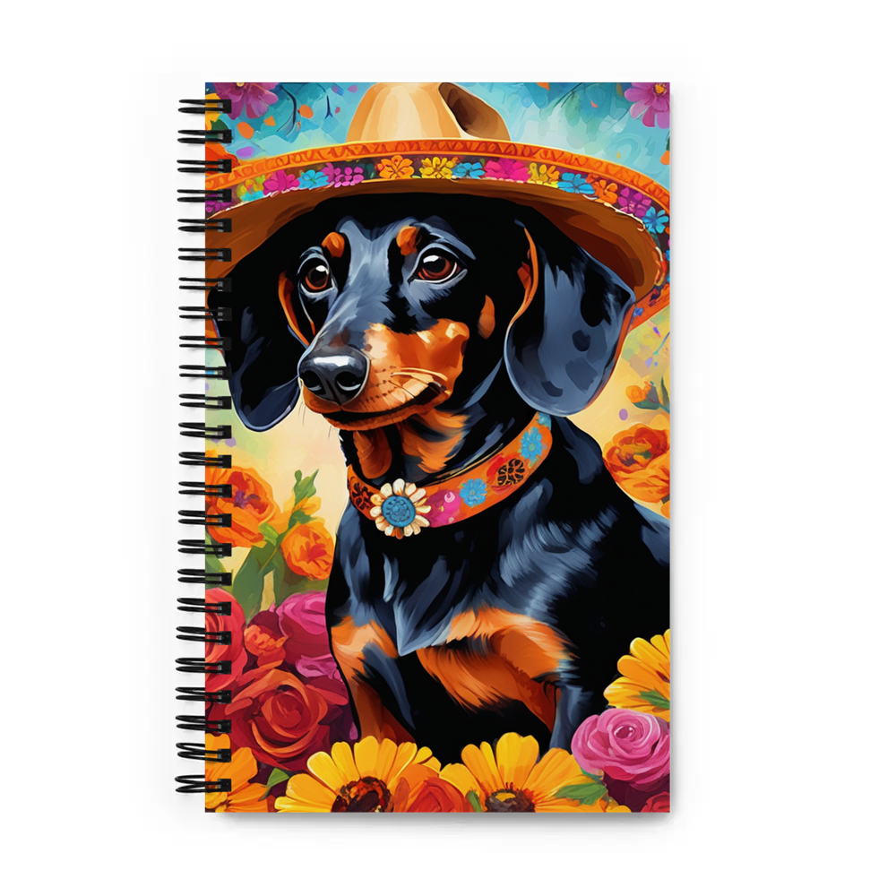 PugMug Custom Black Dachshund Spiral Notebook