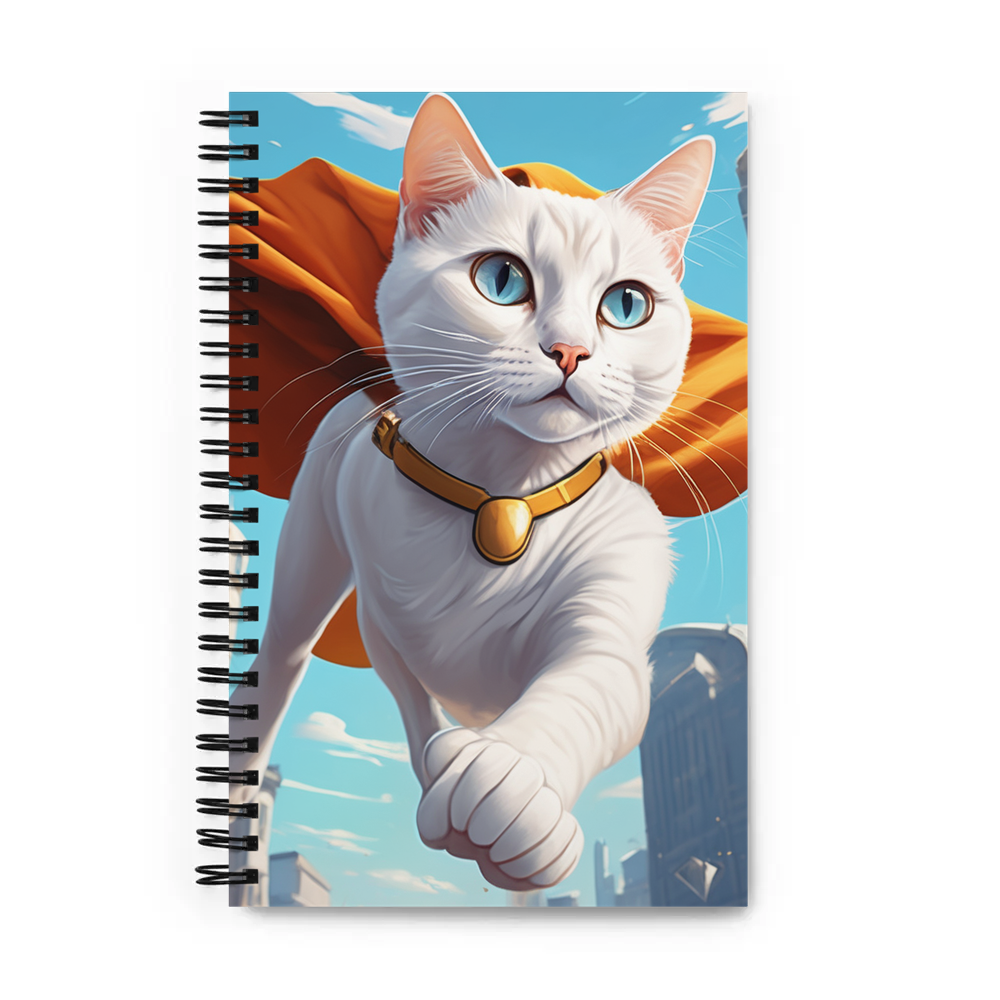 PugMug Custom White Companion Cat Spiral Notebook