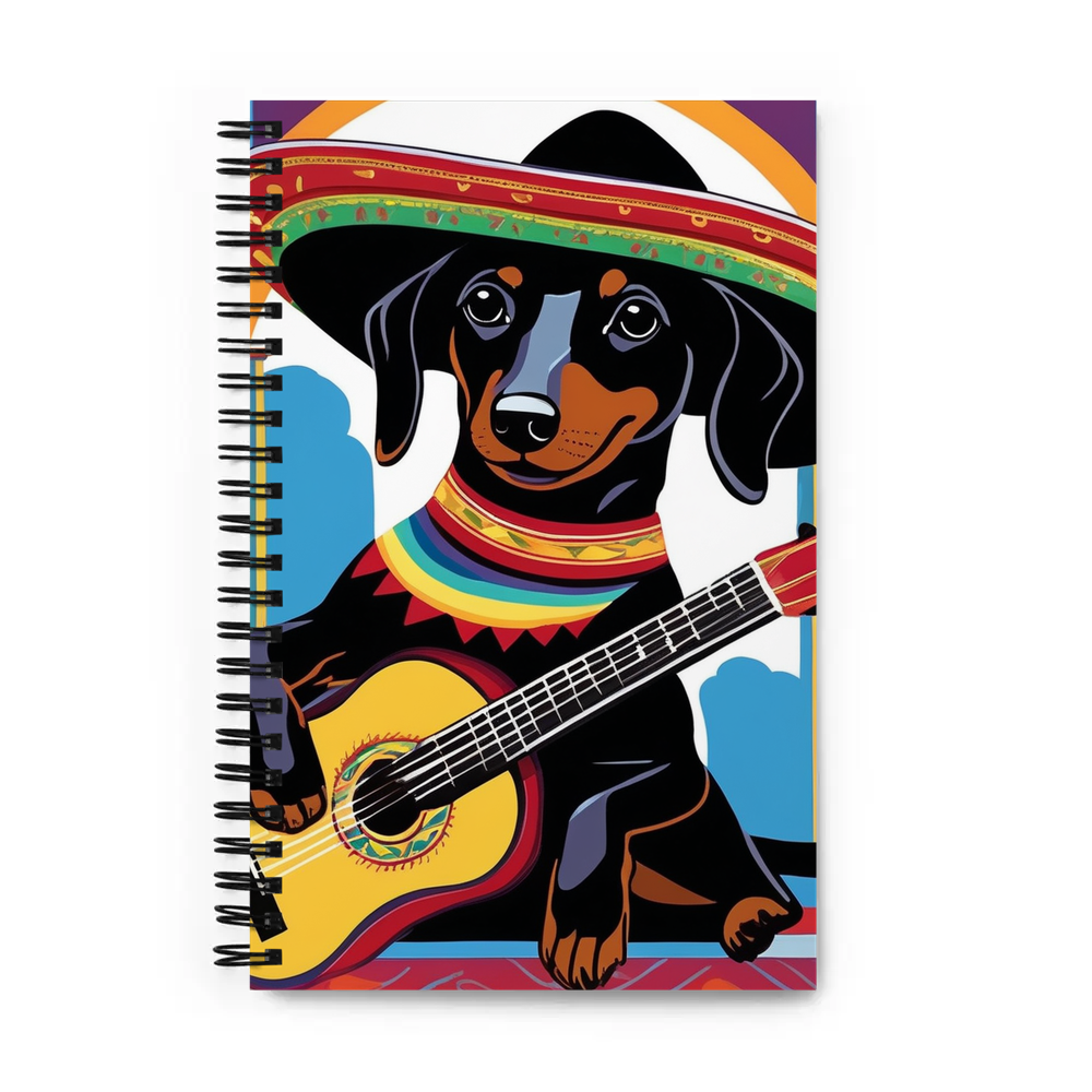 PugMug Custom Black Dachshund Spiral Notebook