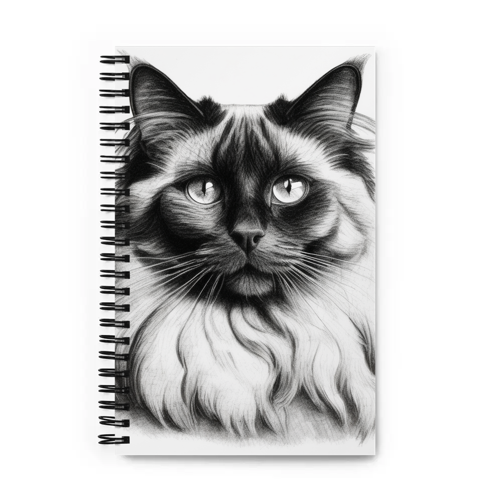 PugMug Custom Black Ragdoll Cat Spiral Notebook
