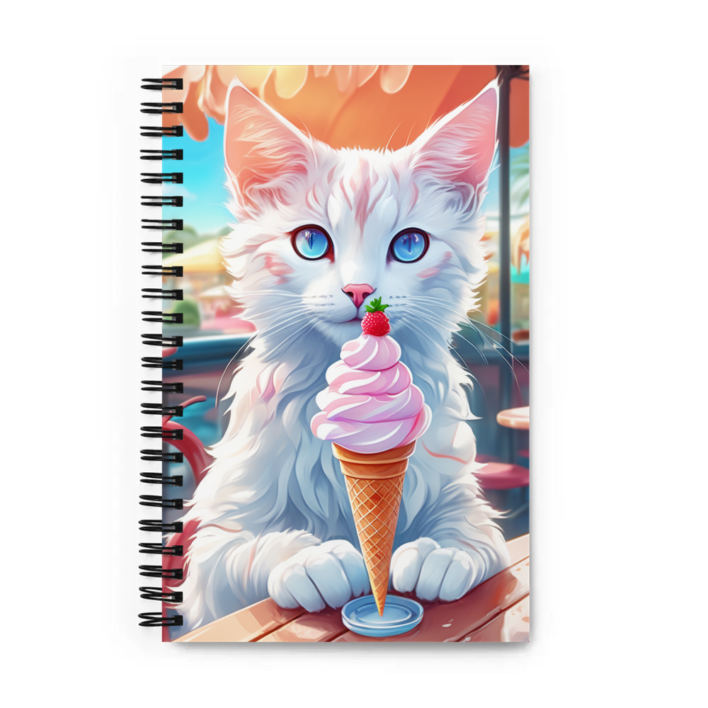 PugMug Custom White Companion Cat Spiral Notebook