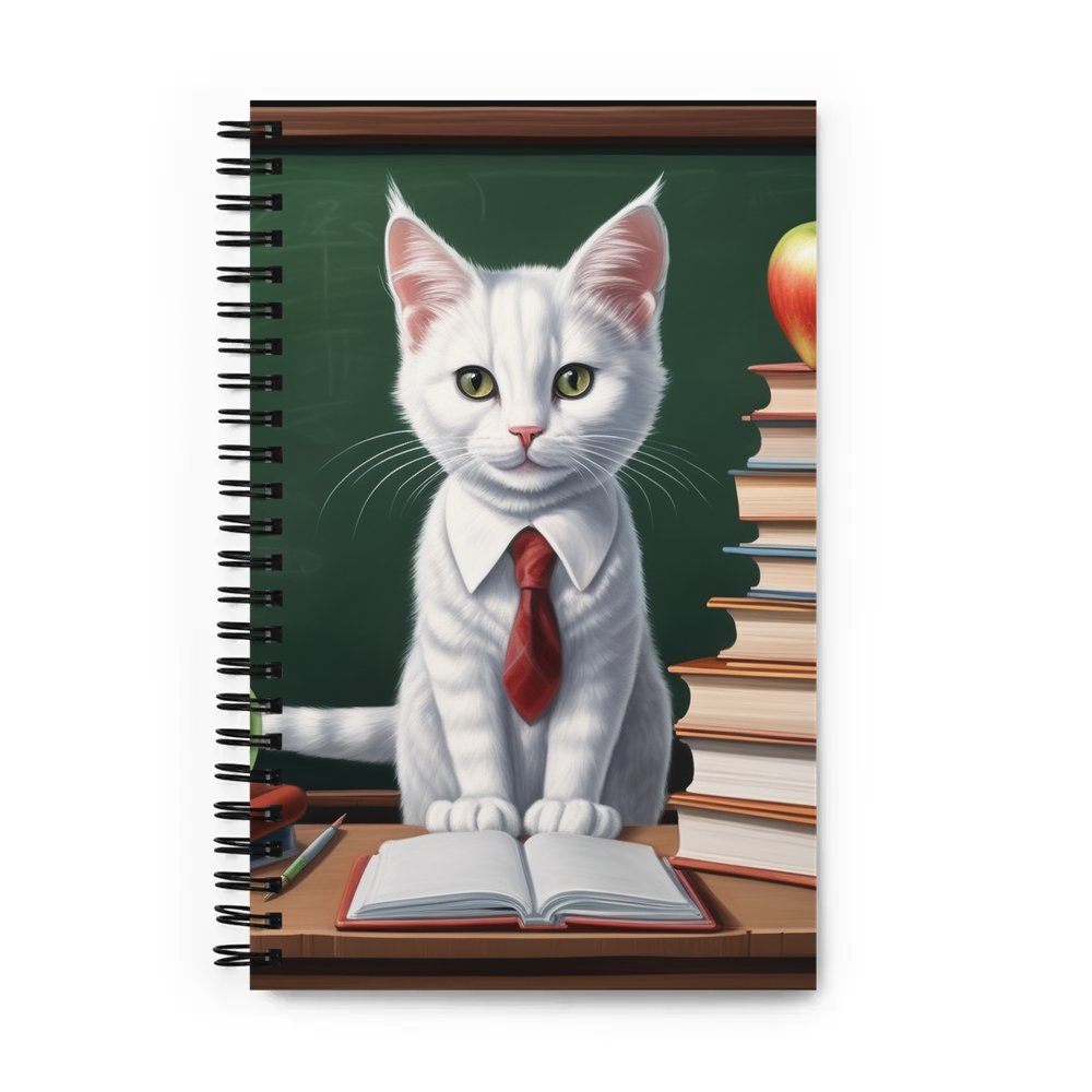 PugMug Custom White Companion Cat Spiral Notebook