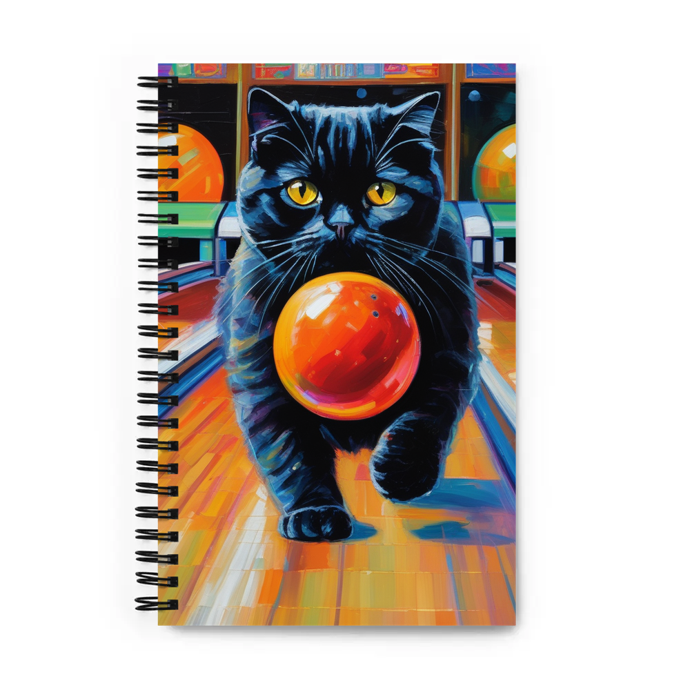 PugMug Custom Black Scottish Fold Cat Spiral Notebook