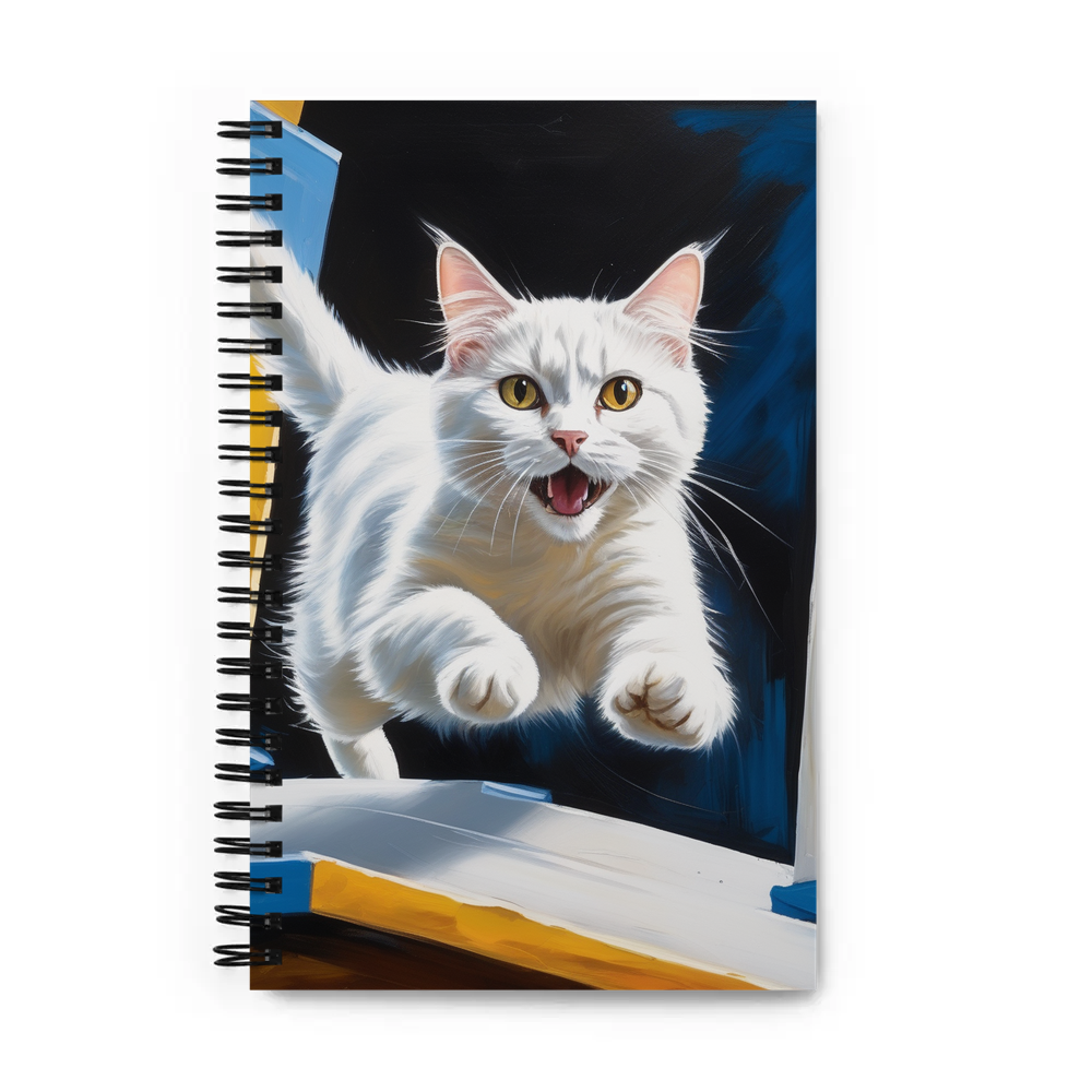 PugMug Custom White Companion Cat Spiral Notebook