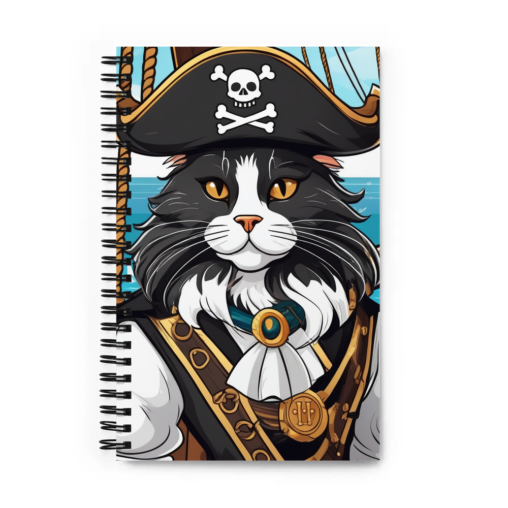 PugMug Custom Black Maine Coon Cat Spiral Notebook