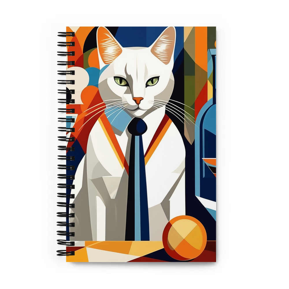 PugMug Custom White Companion Cat Spiral Notebook