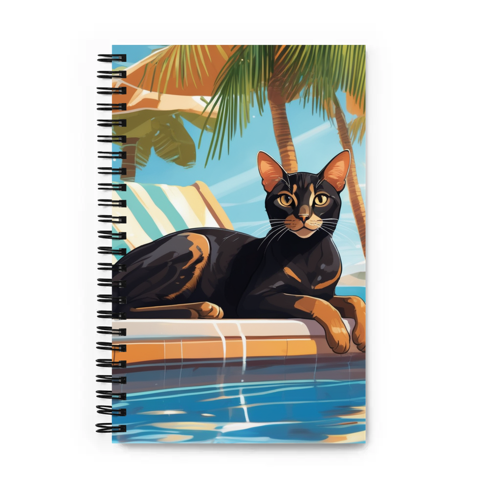PugMug Custom Black Abyssinian Cat Spiral Notebook