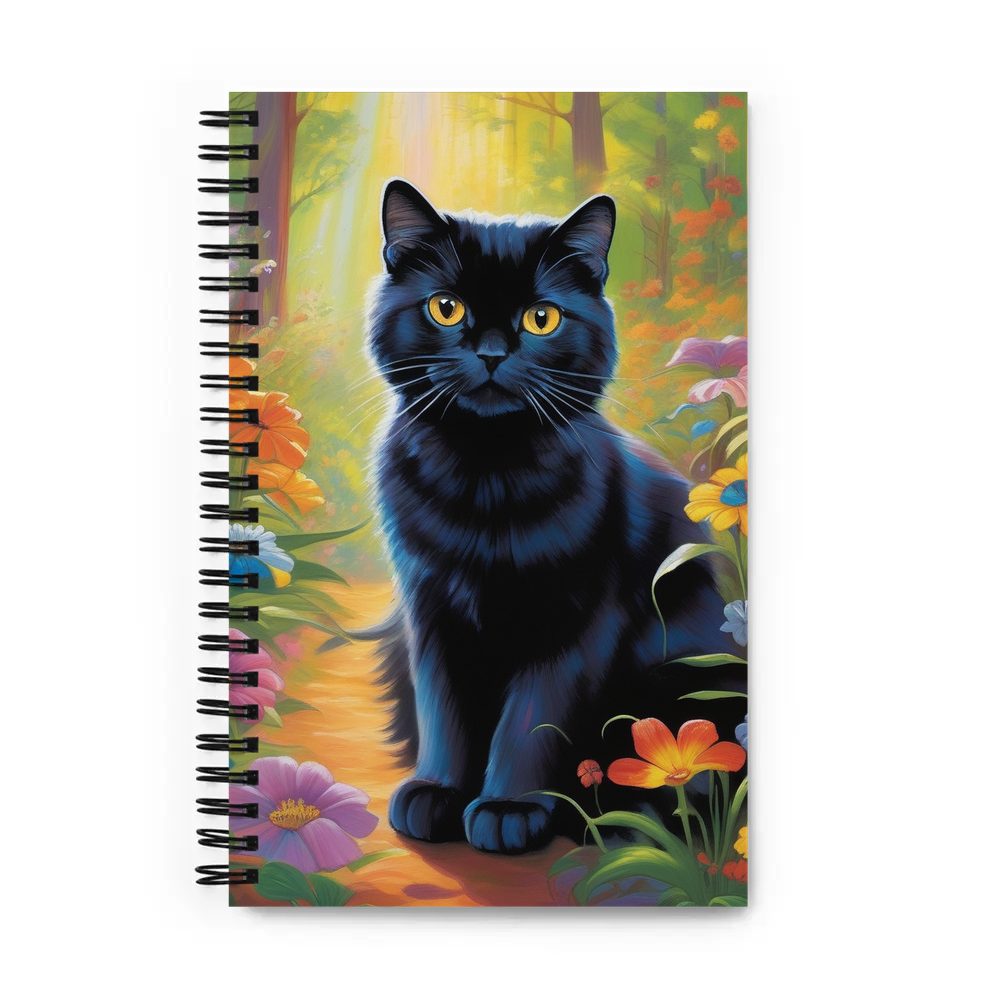 PugMug Custom Black Scottish Fold Cat Spiral Notebook