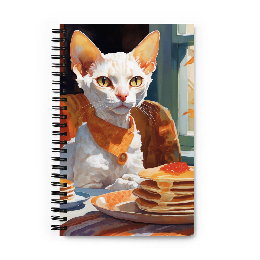 PugMug Custom White Devon Rex Cat Spiral Notebook