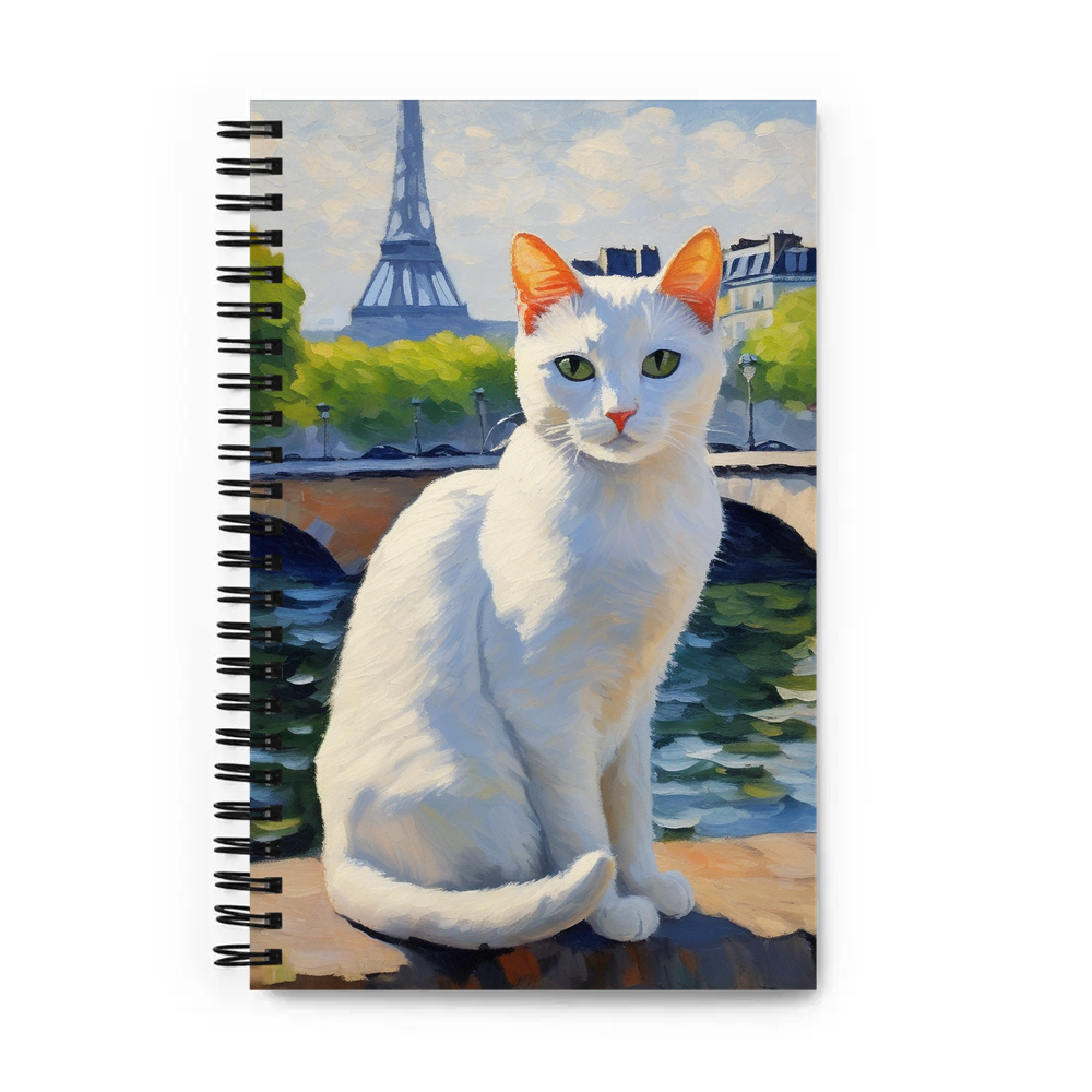PugMug Custom White Companion Cat Spiral Notebook