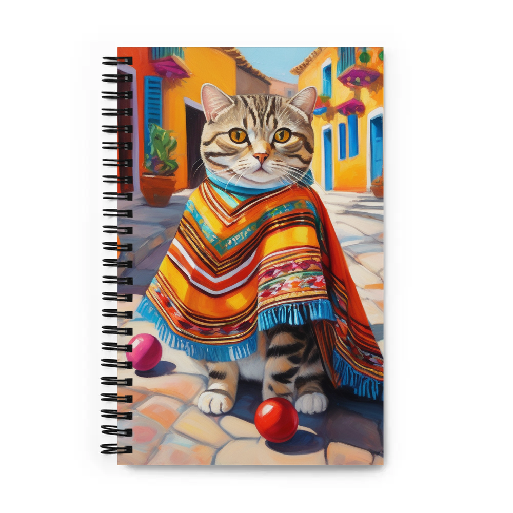 PugMug Custom Tabby Scottish Fold Cat Spiral Notebook