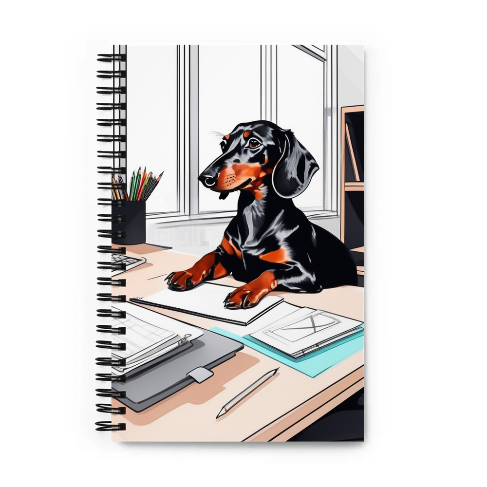 PugMug Custom Black Dachshund Spiral Notebook
