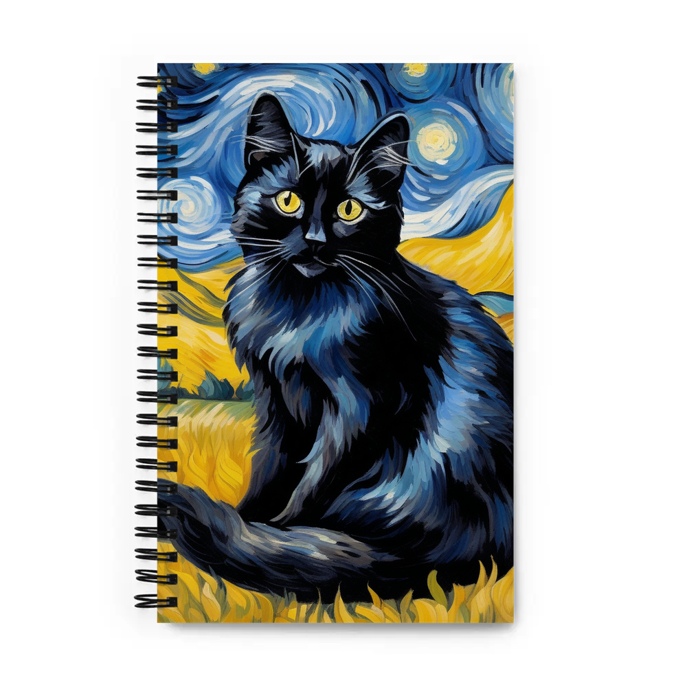 PugMug Custom Black Ragdoll Cat Spiral Notebook