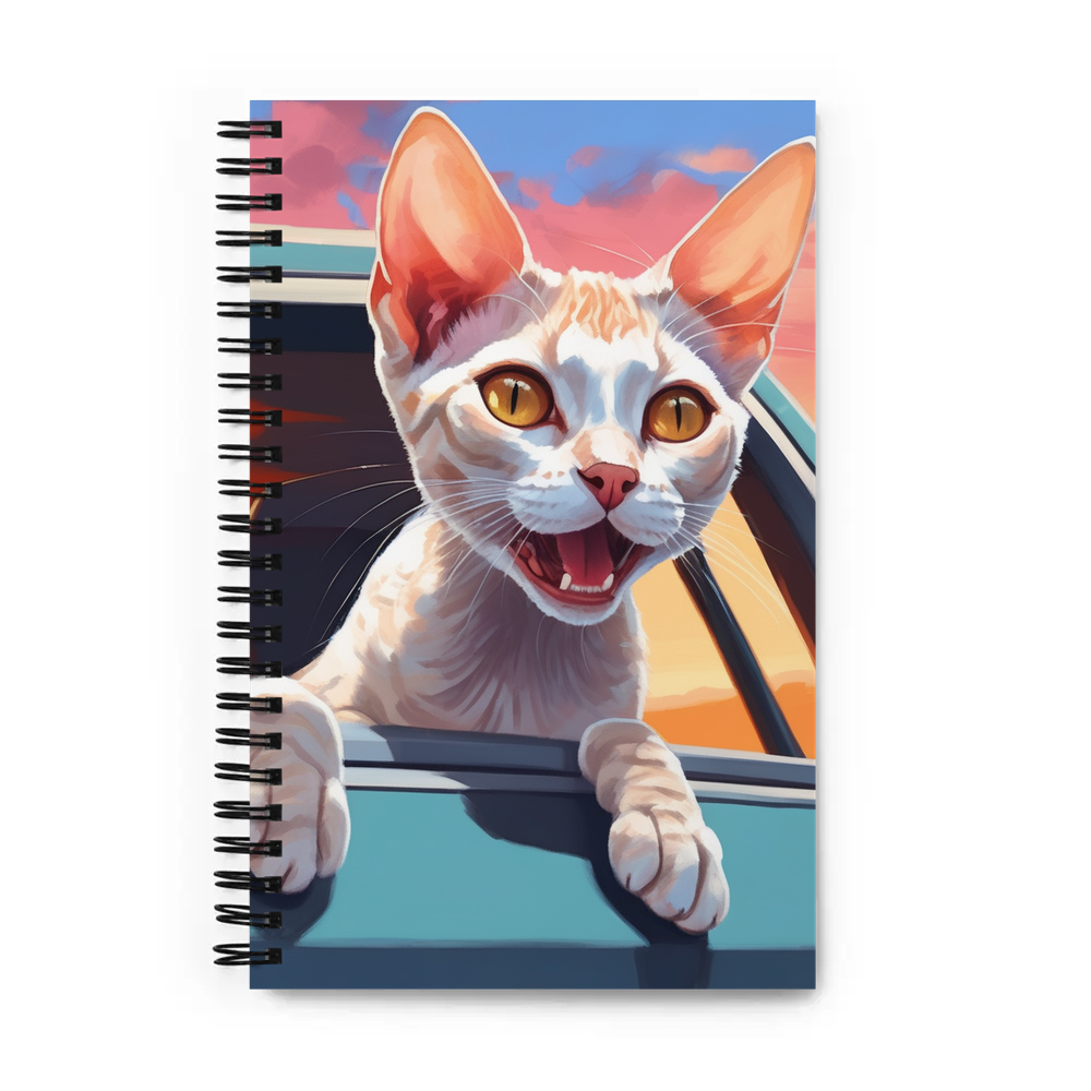 PugMug Custom Tabby Devon Rex Cat Spiral Notebook