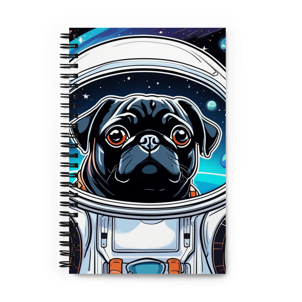 PugMug Custom Black Pug Spiral Notebook