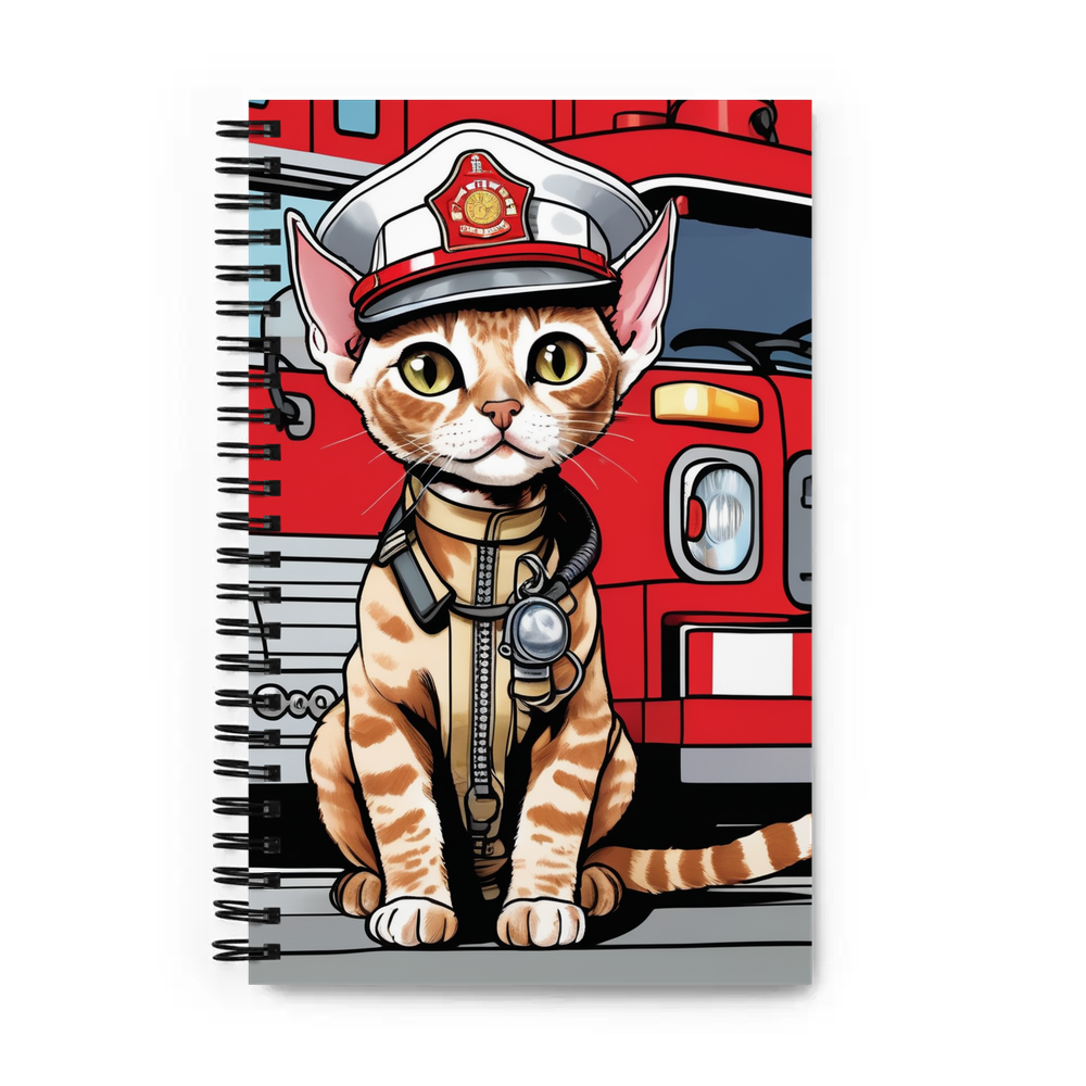 PugMug Custom Tabby Devon Rex Cat Spiral Notebook