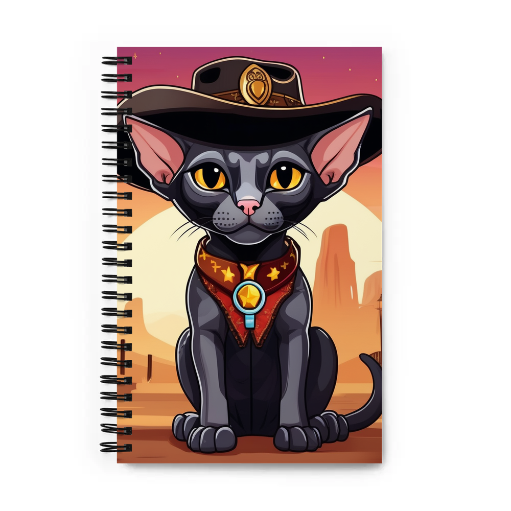PugMug Custom Black Sphynx Cat Spiral Notebook