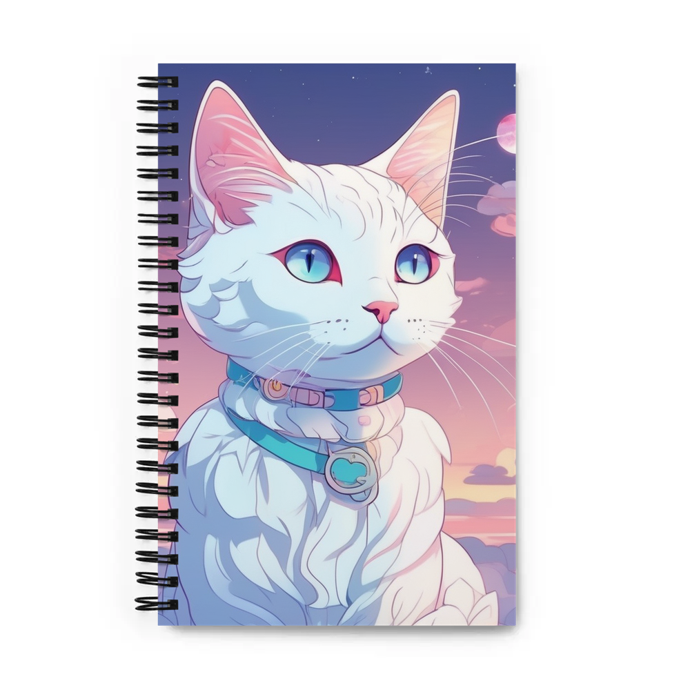 PugMug Custom White Companion Cat Spiral Notebook