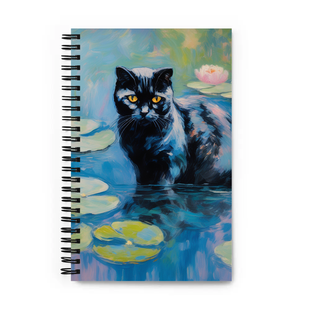PugMug Custom Black Scottish Fold Cat Spiral Notebook