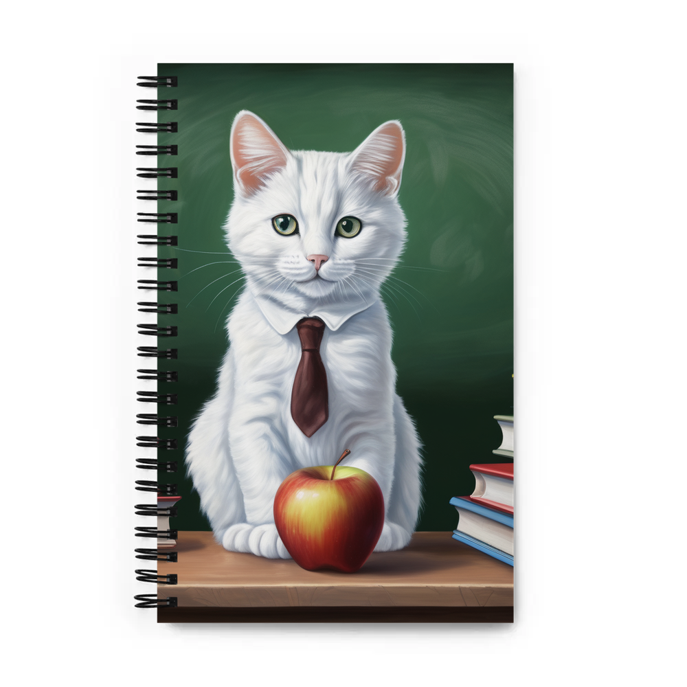 PugMug Custom White Companion Cat Spiral Notebook