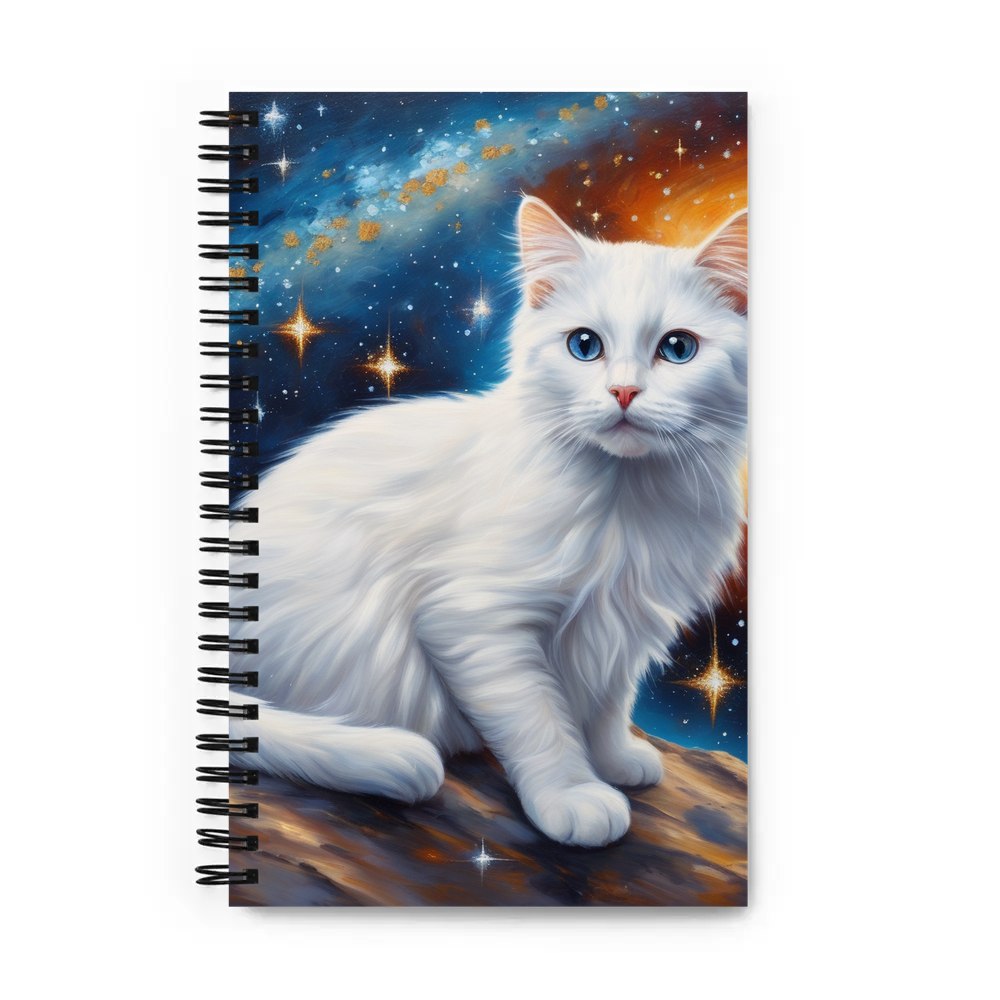 PugMug Custom White Companion Cat Spiral Notebook